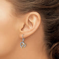 Lab Diamond Heart Leverback Dangle Earrings 14k Gold by Fine Color Jewels