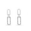 Lab Diamond Open Rectangle Drop Earrings