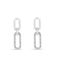 Lab Diamond Open Rectangle Drop Earrings by Fine Color Jewels