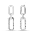 Lab Diamond Open Rectangle Drop Earrings by Fine Color Jewels