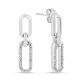 Lab Diamond Open Rectangle Drop Earrings by Fine Color Jewels