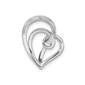 Lab Diamond Swirl Heart Chain Slide Pendant 14k White Gold by Fine Color Jewels
