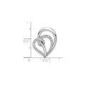 Lab Diamond Swirl Heart Chain Slide Pendant 14k White Gold by Fine Color Jewels