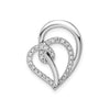 Lab Diamond Swirl Heart Chain Slide Pendant 14k White Gold