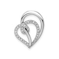 Lab Diamond Swirl Heart Chain Slide Pendant 14k White Gold by Fine Color Jewels