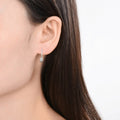 Lab Diamond TearDrop Hoop Earrings by Fine Color Jewels