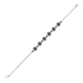 Lab Grown Blue Sapphire Halo Tennis Bracelet by Fine Color Jewels