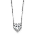 Lab Grown Diamond 14K Halo Heart Gold Necklace 1 1/5 ctw by Fine Color Jewels