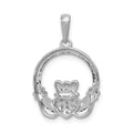 Lab Grown Diamond Claddagh Circle Pendant 14k Gold by Fine Color Jewels