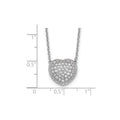 Lab Grown Diamond Cluster Heart Necklace 14K White Gold by Fine Color Jewels