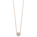 Lab Grown Diamond Cluster Heart Necklace 14K White Gold by Fine Color Jewels