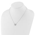 Lab Grown Diamond Cluster Heart Necklace 14K White Gold by Fine Color Jewels