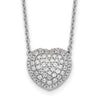 Lab Grown Diamond Cluster Heart Necklace 14K White Gold