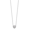 Lab Grown Diamond Cluster Heart Necklace 14K White Gold by Fine Color Jewels