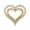 Lab Grown Diamond Double Heart in Heart Pendant 14k Gold