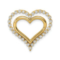Lab Grown Diamond Double Heart in Heart Pendant 14k Gold by Fine Color Jewels