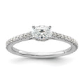 Lab Grown Diamond East-West Oval Pave Engagement Ring by Fine Color Jewels