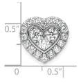 Lab Grown Diamond Halo Heart Chain Slide Pendant 14k Gold by Fine Color Jewels