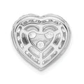 Lab Grown Diamond Halo Heart Chain Slide Pendant 14k Gold by Fine Color Jewels
