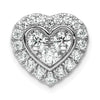 Lab Grown Diamond Halo Heart Chain Slide Pendant 14k Gold