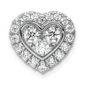 Lab Grown Diamond Halo Heart Chain Slide Pendant 14k Gold by Fine Color Jewels