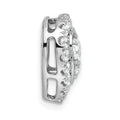 Lab Grown Diamond Halo Heart Chain Slide Pendant 14k Gold by Fine Color Jewels
