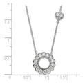 Lab Grown Diamond Heart and Circle Necklace 14k White Gold by Fine Color Jewels