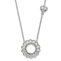 Lab Grown Diamond Heart and Circle Necklace 14k White Gold by Fine Color Jewels