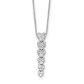 Lab Grown Diamond Hearts Drop Necklace 14K Gold by Fine Color Jewels