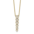 Lab Grown Diamond Hearts Drop Necklace 14K Gold by Fine Color Jewels