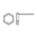 Lab Grown Diamond Hexagon Studs Earrings by Fine Color Jewels