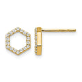 Lab Grown Diamond Hexagon Studs Earrings by Fine Color Jewels