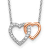 Lab Grown Diamond Interlocking Heart Necklace 14k Gold