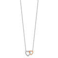 Lab Grown Diamond Interlocking Heart Necklace 14k Gold by Fine Color Jewels