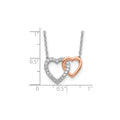 Lab Grown Diamond Interlocking Heart Necklace 14k Gold by Fine Color Jewels