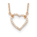 Lab Grown Diamond Open Heart Necklace 1/5 ctw by Fine Color Jewels
