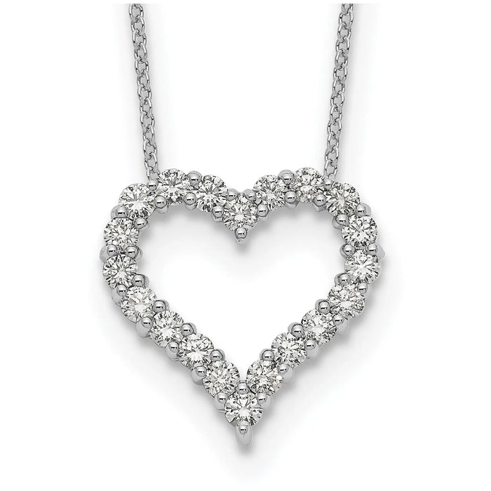 Lab Grown Diamond Open Heart Necklace Gold 1ctw by Fine Color Jewels