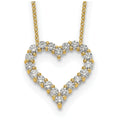 Lab Grown Diamond Open Heart Necklace Gold 1ctw by Fine Color Jewels