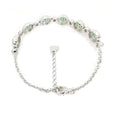 Lab Grown Emerald White Halo Bracelet by Fine Color Jewels