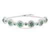 Lab Grown Emerald White Halo Bracelet