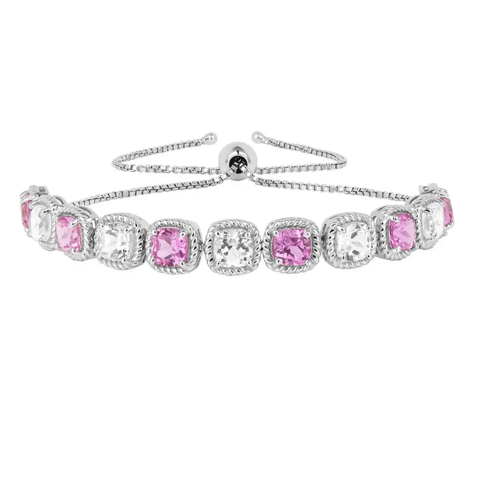 Lab Grown Pink Sapphire Tennis Bracelet by Fine Color Jewels