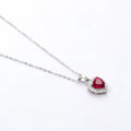 Lab Grown Ruby Heart Necklace by Fine Color Jewels