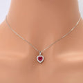 Lab Grown Ruby Heart Necklace by Fine Color Jewels