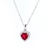 Lab Grown Ruby Heart Necklace