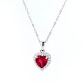 Lab Grown Ruby Heart Necklace by Fine Color Jewels