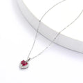 Lab Grown Ruby Heart Necklace by Fine Color Jewels