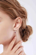 Lab Grown Ruby Round Dangle Drop Earrings by Fine Color Jewels