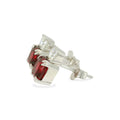 Lab Grown Ruby Silver Stud Earrings by Fine Color Jewels