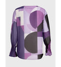Calvin Klein Pleated-Sleeve Abstract-Print Top, Size Small by Vanessa Jane