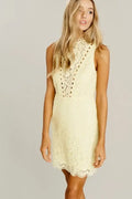 Lace Detail Dress Light Yellow by Boutique 23
